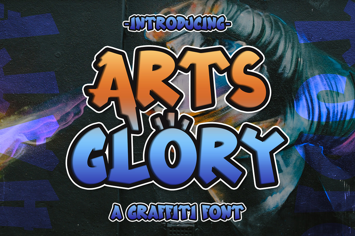 Arts Glory, a Handwritten Font by HATFSTUDIO (Photo 1 of 8)