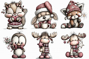 Whimsical Christmas Animal Clipart, an Illustration by Libby Wishes (Thumbnail 7 of 7)