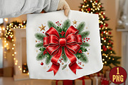 Christmas Bow Holiday Wreath PNG, a Seasonal Illustration by DreamPrint404 (Thumbnail 1 of 6)