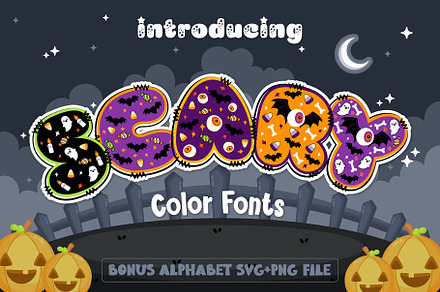 Scary Color Fonts, a Font by Fox7 By Rattana