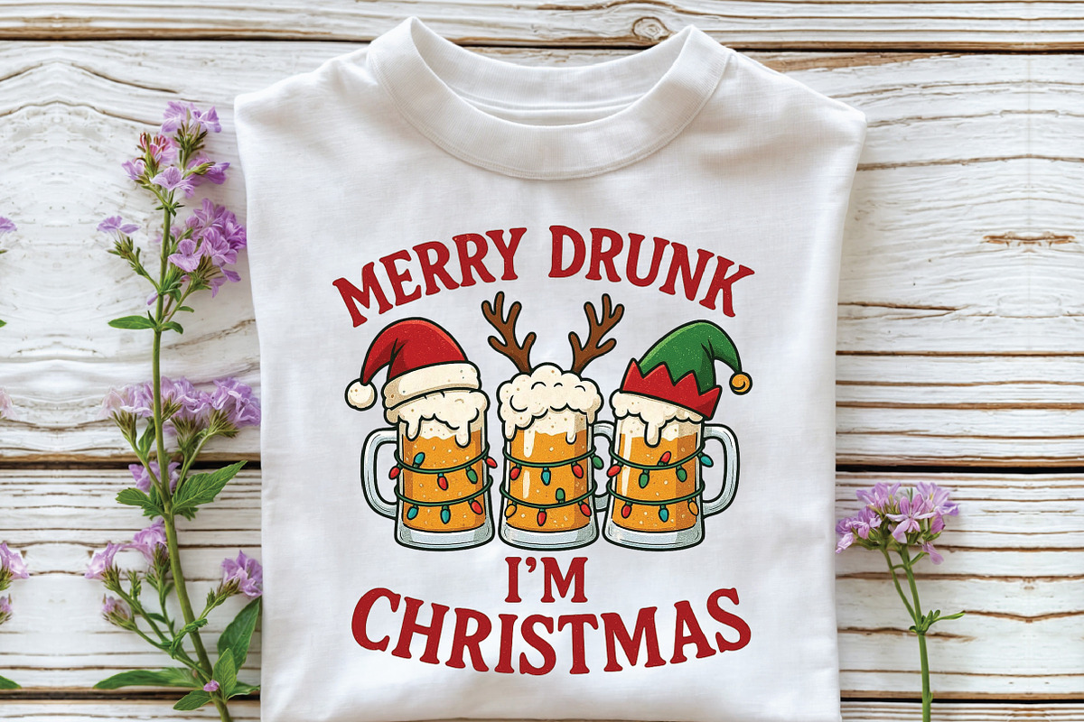 Merry Drunk I'm Christmas Beer, an Illustration by CraftArtStudio (Photo 3 of 4)