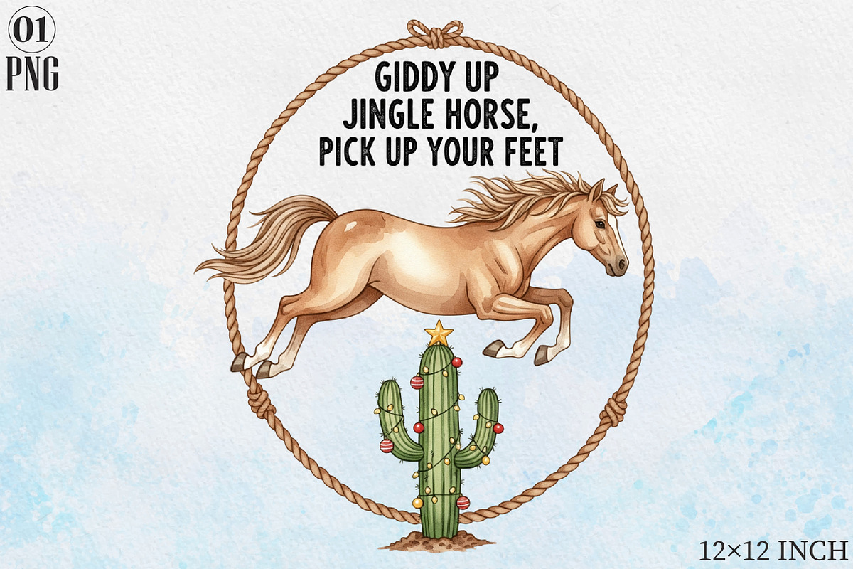 Giddy Up Jingle Horse Sublimation Pn, a Graphic by Libby Wishes (Photo 1 of 6)