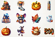 Retro Fall Halloween PNG Clipart PNG, an Illustration by RobertsArt (Thumbnail 3 of 7)