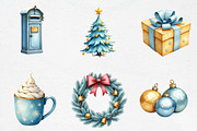 Light Blue & Gold Christmas Clipart', an Illustration by CrexoraLab (Thumbnail 2 of 5)