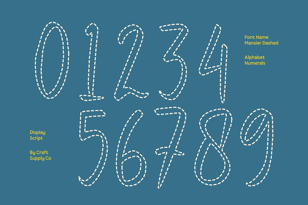 Mansier Dashed, a Script Font by Craft Supply Co. (Photo 3 of 8)