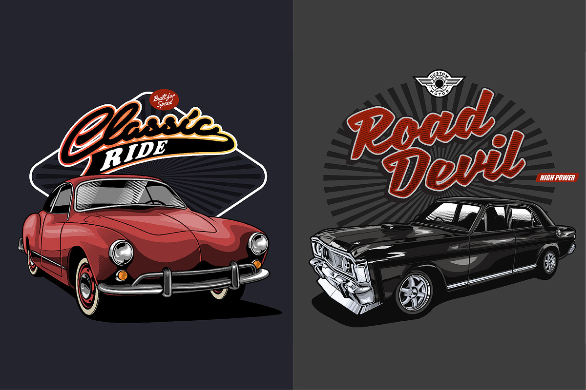 Classic Car Collection vol 5, a Transportation Illustration by The BolzStudio (Photo 4 of 11)
