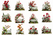 Whimsical spring fence Clipart, an Illustration by Designworld (Thumbnail 4 of 8)