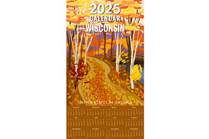 Calendar Monthly 2025 Wisconsin, an Illustration by Vector_Up