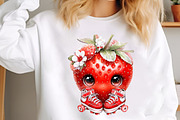 Whimsical Summer Strawberry Clipart, an Illustration by designcity5 (Thumbnail 5 of 5)