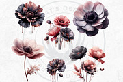 Moody Rose Gold and Mauve Flowers, a Decorative Illustration by ThatsDesignArt (Thumbnail 8 of 10)