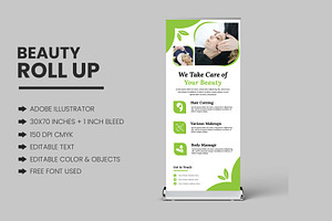 Beauty Salon Roll Up Banner Template