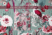 Crimson Aviary - Seamless Pattern, a Pattern Graphic by YARROO (Thumbnail 2 of 10)