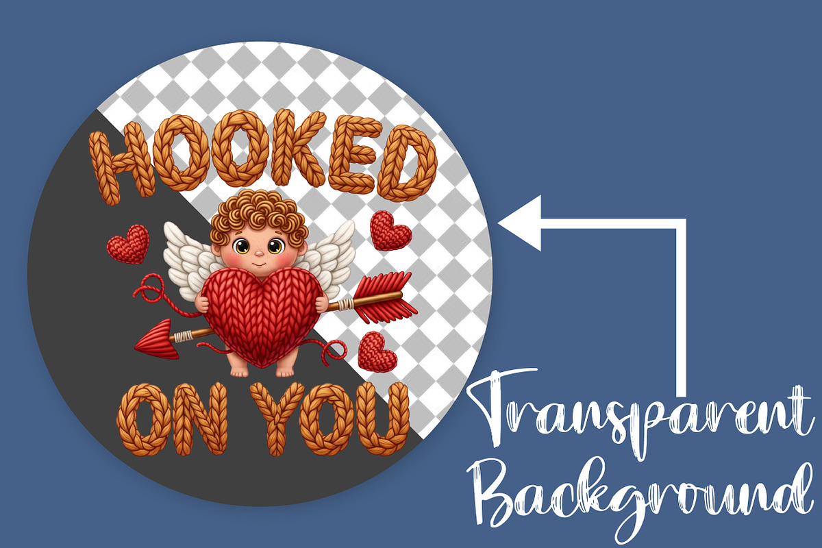 Knitted Hooked Cupid Valentine PNG, an Illustration by Canvas Craft (Photo 2 of 7)