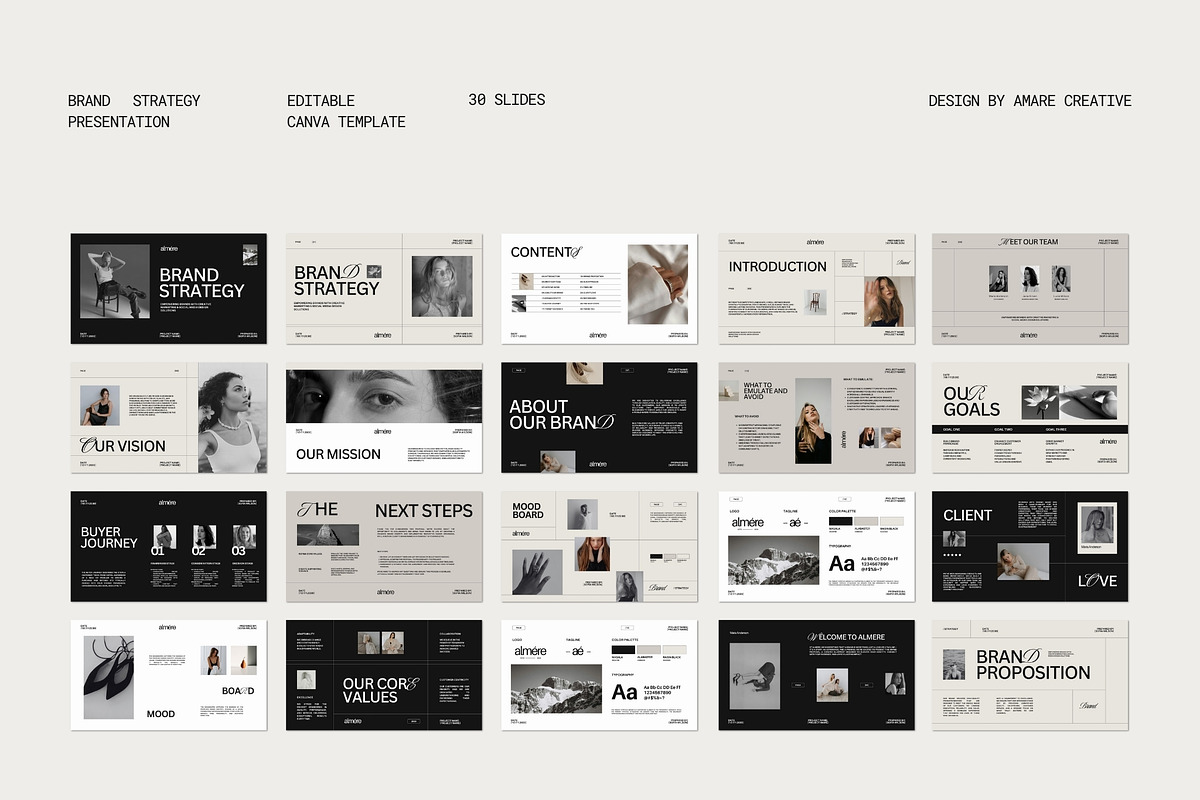 30 Page Brand Strategy Canva Template | Amare creative preview 8