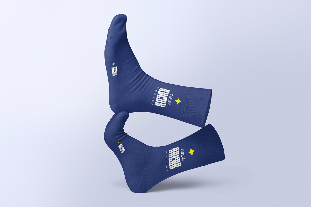 Crew Socks Mockup, a Product Mockup by MockupCraft (Photo 5 of 7)