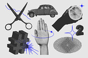 129 Vector Halftone Bitmap Shapes, a Background Graphic by softulka (Thumbnail 9 of 18)