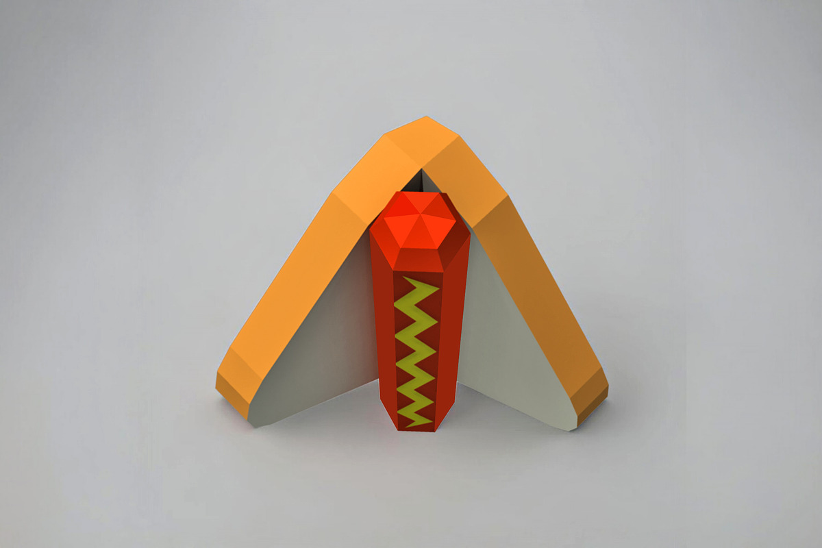 Folded bread slice - 3d papercraft, a Print Template by PAPER amaze