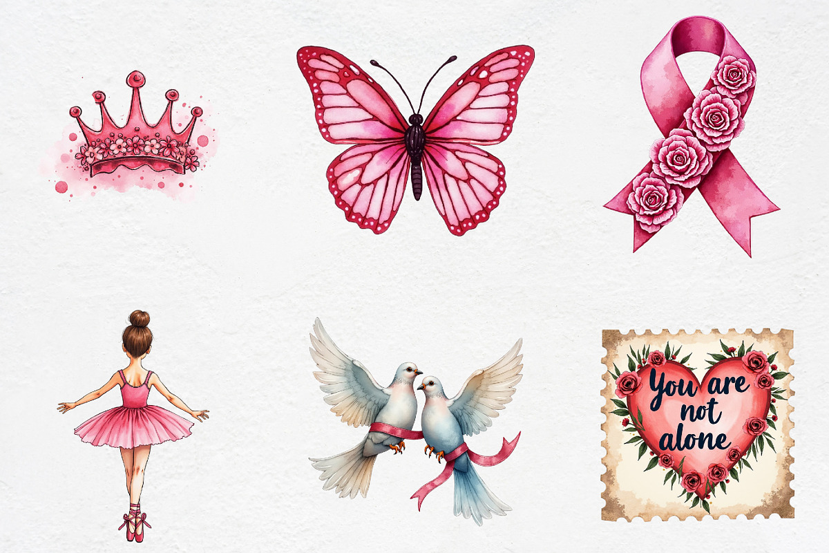 Breast Cancer Awareness Postage Stam, an Illustration by CrexoraLab (Photo 4 of 5)