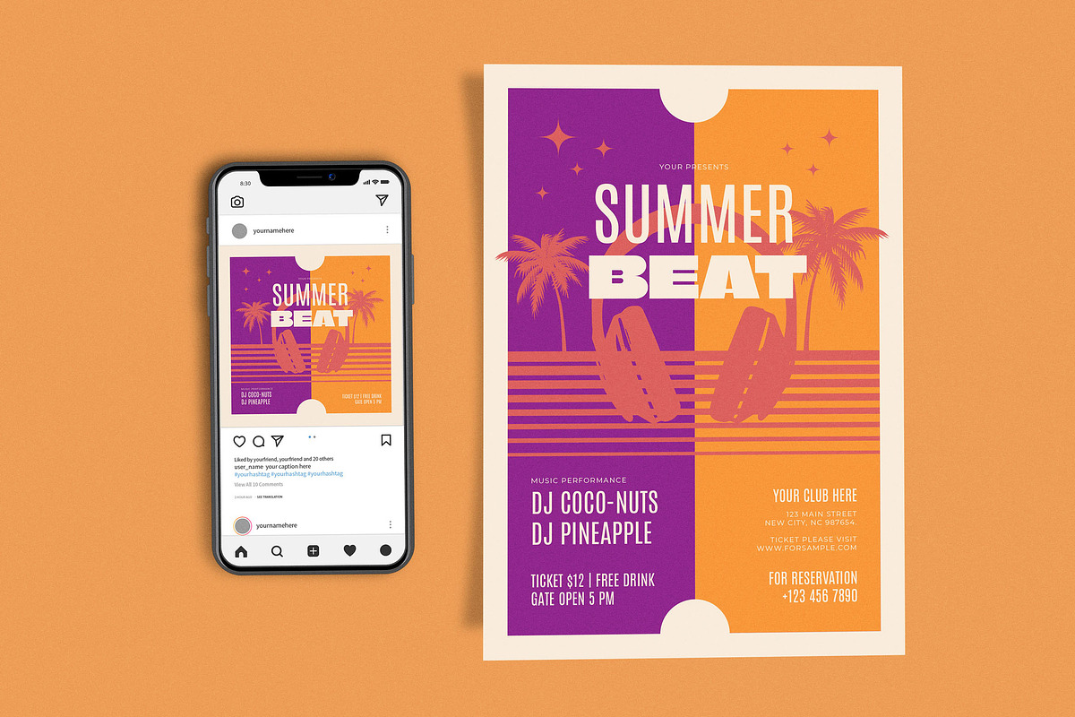Summer Beat Headphone, a Flyer Template by Me55enjah Design (Photo 1 of 4)