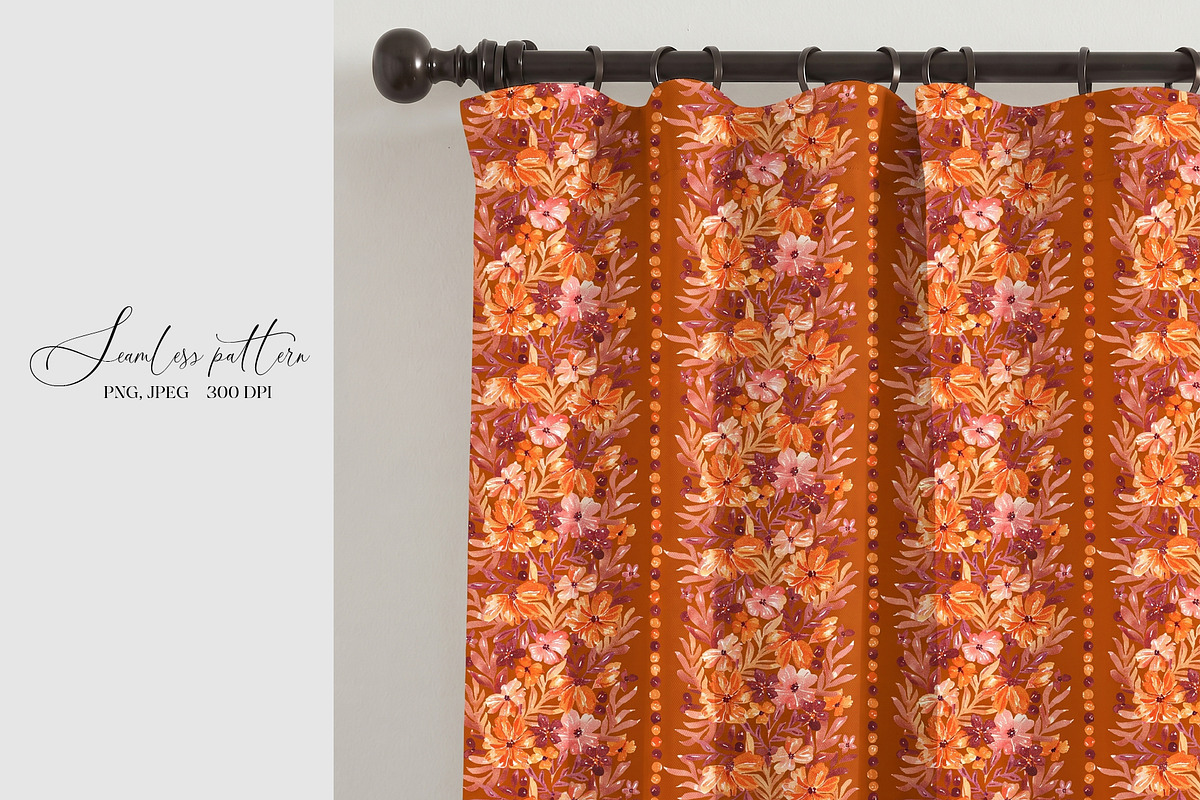 Vertical Fall Flora Seamless pattern, a Pattern Graphic by SirenaArt (Photo 14 of 16)