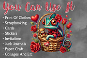 Valentine Cute Chameleon Clipart, a Seasonal Illustration by Craft Nest (Thumbnail 5 of 5)