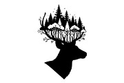 Deer Antler Silhouette Bundle, an Object Illustration by yasushie (Thumbnail 19 of 31)