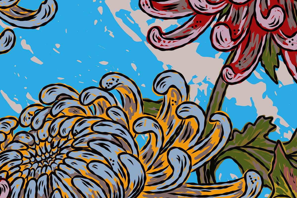 Chrysanthemum Maximalist Floral, a Pattern Graphic by NayaChu (Photo 9 of 9)