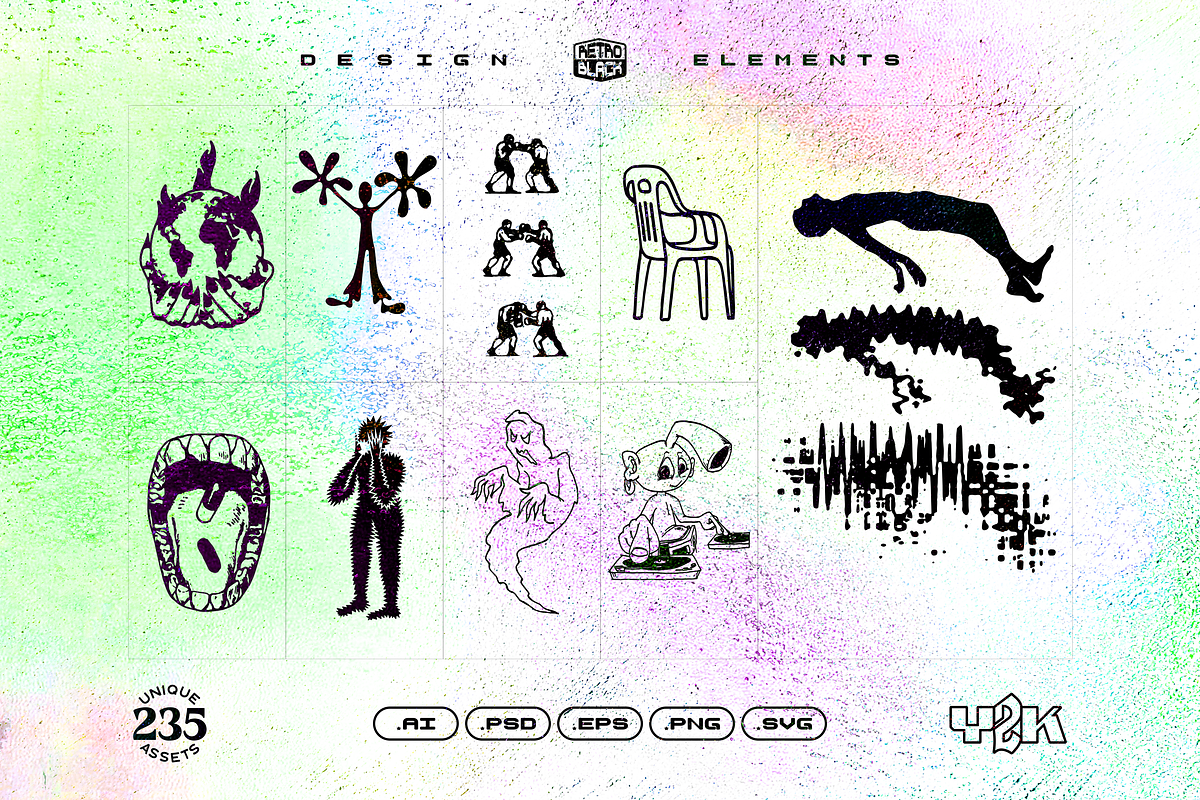 235 Y2K Shapes, Icons and Elements, an Object Graphic by Retro Black Studio (Photo 13 of 15)