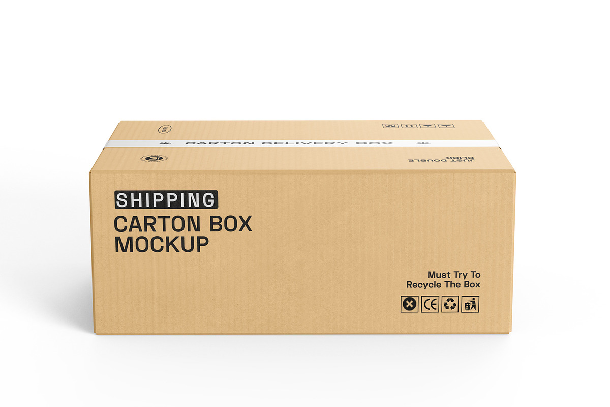 Cardboard Box with Tape Mockup, a Packaging Mockup by RamStudio2 (Photo 7 of 16)