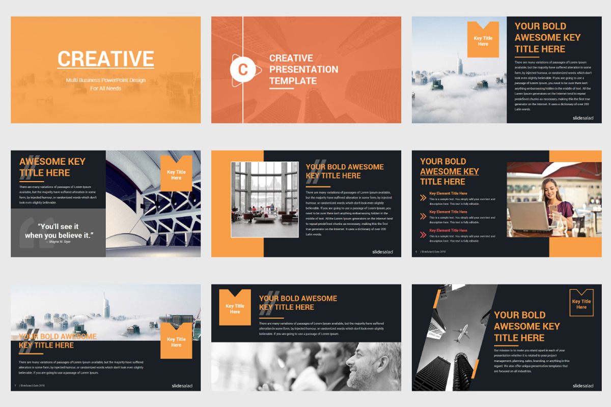 Creative Minimal PowerPoint Template, a Presentation Template by SlideSalad