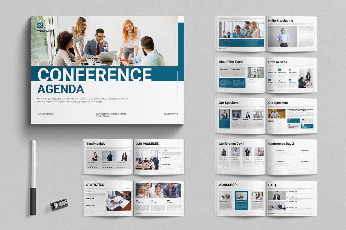 Conference Agenda Template Landscape, a Presentation Template by E-Type (Photo 1 of 7)