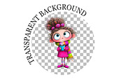 Whimsical Coffee Girl Clipart, a Seasonal Illustration by Rose Art (Thumbnail 6 of 6)