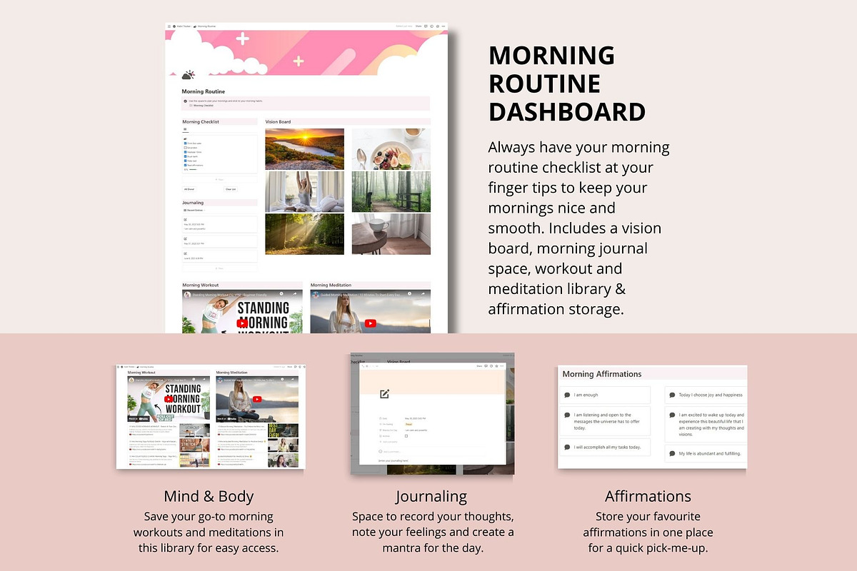 Habit Tracker Notion Template, a Templates & Theme by Saving Time Designs (Photo 4 of 10)