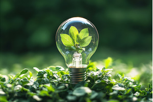 Green energy eco concept with light, an Industrial Photo by Nature and travel