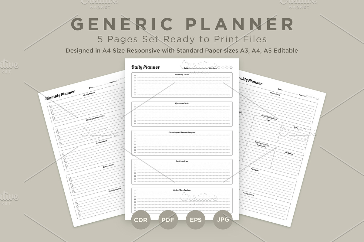 Generic Planning Pages Set V-11, a Stationery Template by shahsoft (Photo 1 of 3)