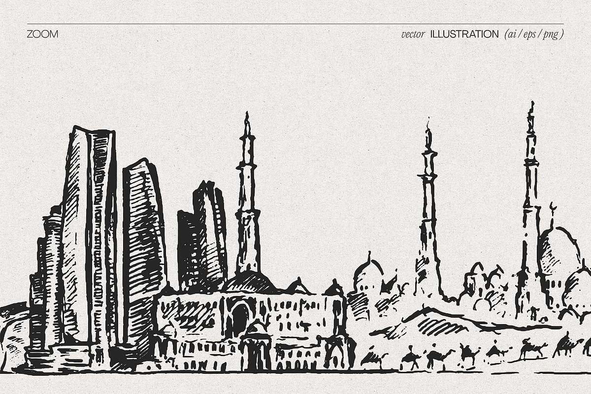 United Arab Emirates Skylines, a Work Illustration by TheMountBirdStudio (Photo 3 of 9)