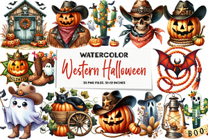 Western Halloween Sublimation Bundle, an Illustration by DreamArtGraphic