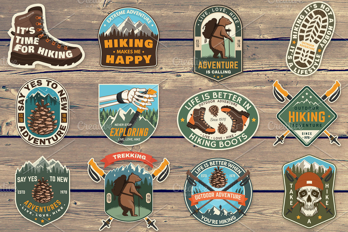 Hiking Logos/Badges/Patches, a Branding & Logo Template by sivVector (Photo 2 of 3)