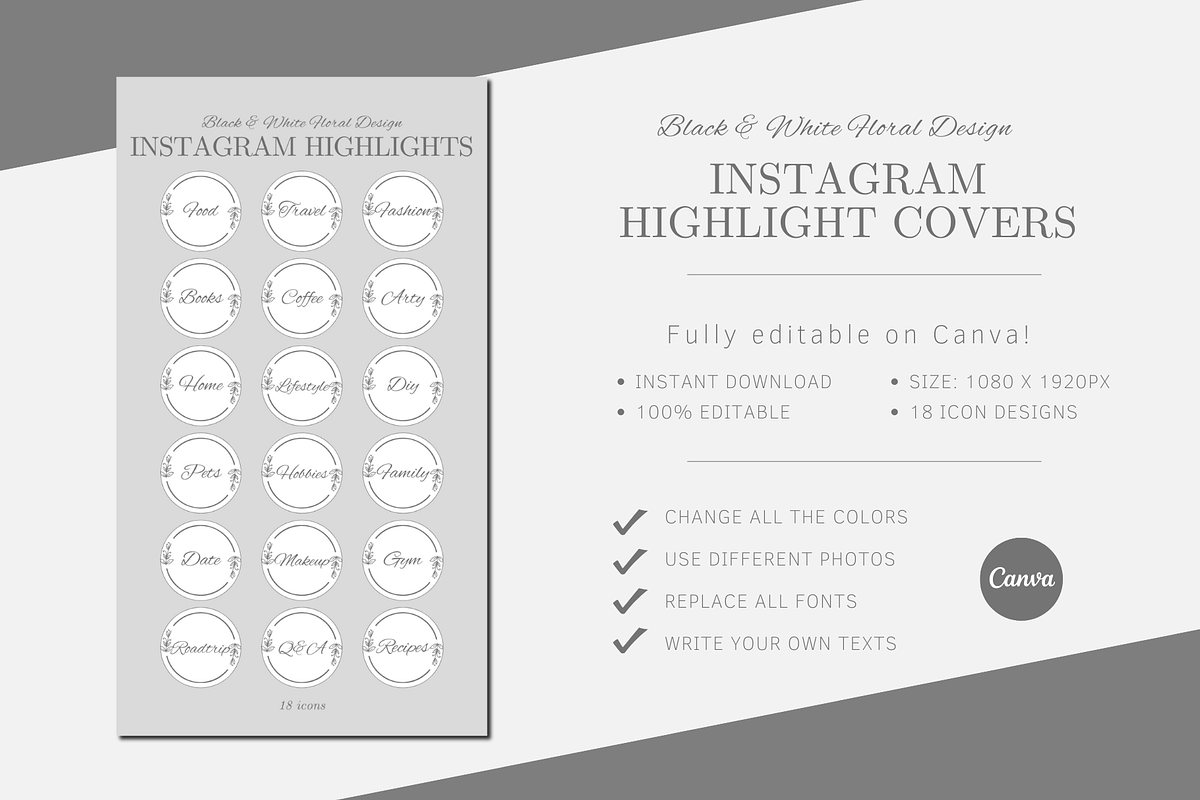 INSTAGRAM HIGHLIGHT COVERS, a Social Media Template by The Little Lily Studio (Photo 5 of 5)