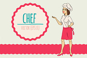 woman chef, a Food Illustration by adi katz (Thumbnail 2 of 4)