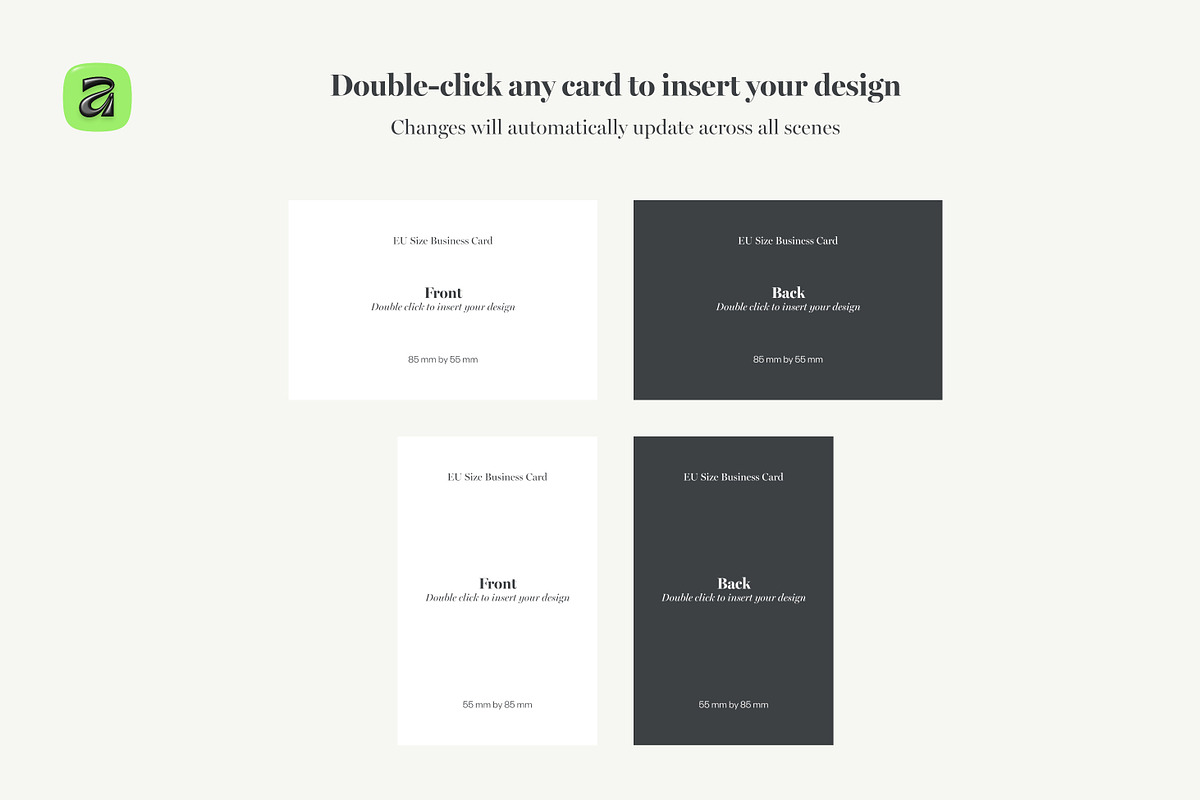 EU Business Card Mockups—Affinity v3, a Books & Magazine Mockup by Sasha Lantukh (Photo 15 of 17)