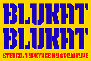Blukat – Stencil Display Font
