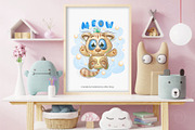 Cute kitten on a cloud. Tshirt, PNG., an Animal Illustration by KENO Mascots (Thumbnail 3 of 4)
