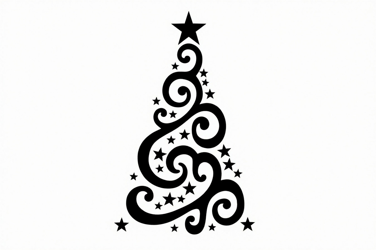 Festive Swirl Xmas Tree Bundle, an Illustration by yasushie (Photo 10 of 21)