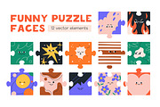 Funny puzzle characters with faces, an Object Illustration by Good Studio (Thumbnail 1 of 5)