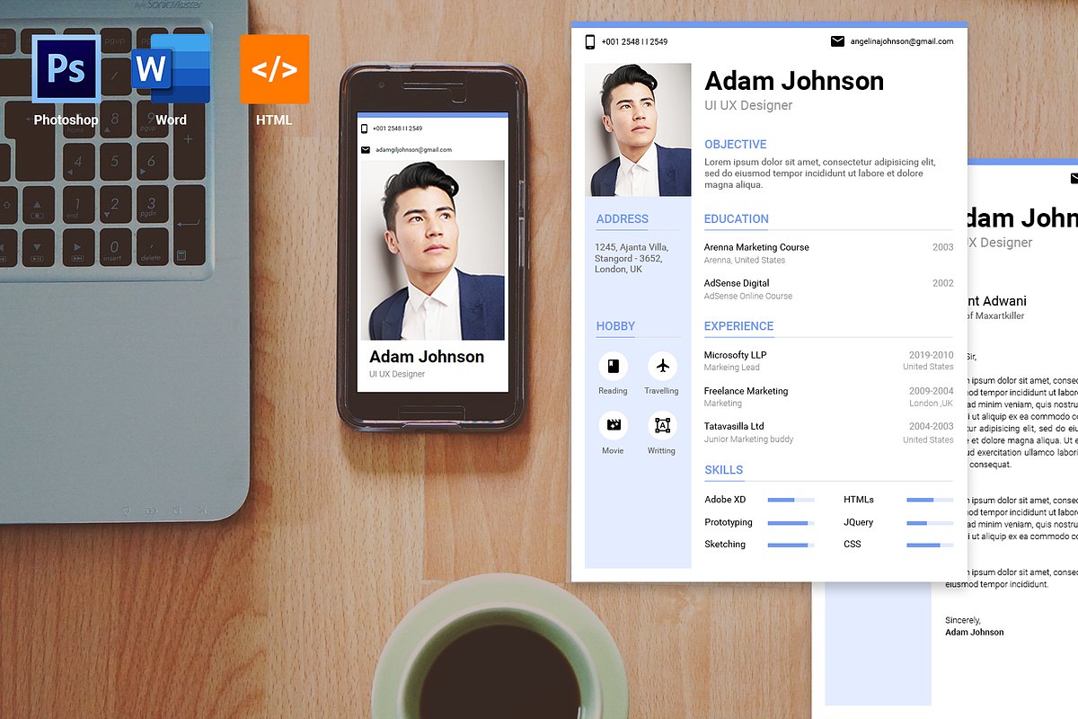 Light Resume CV, a Resume Template by AdminUIUX (Photo 1 of 5)