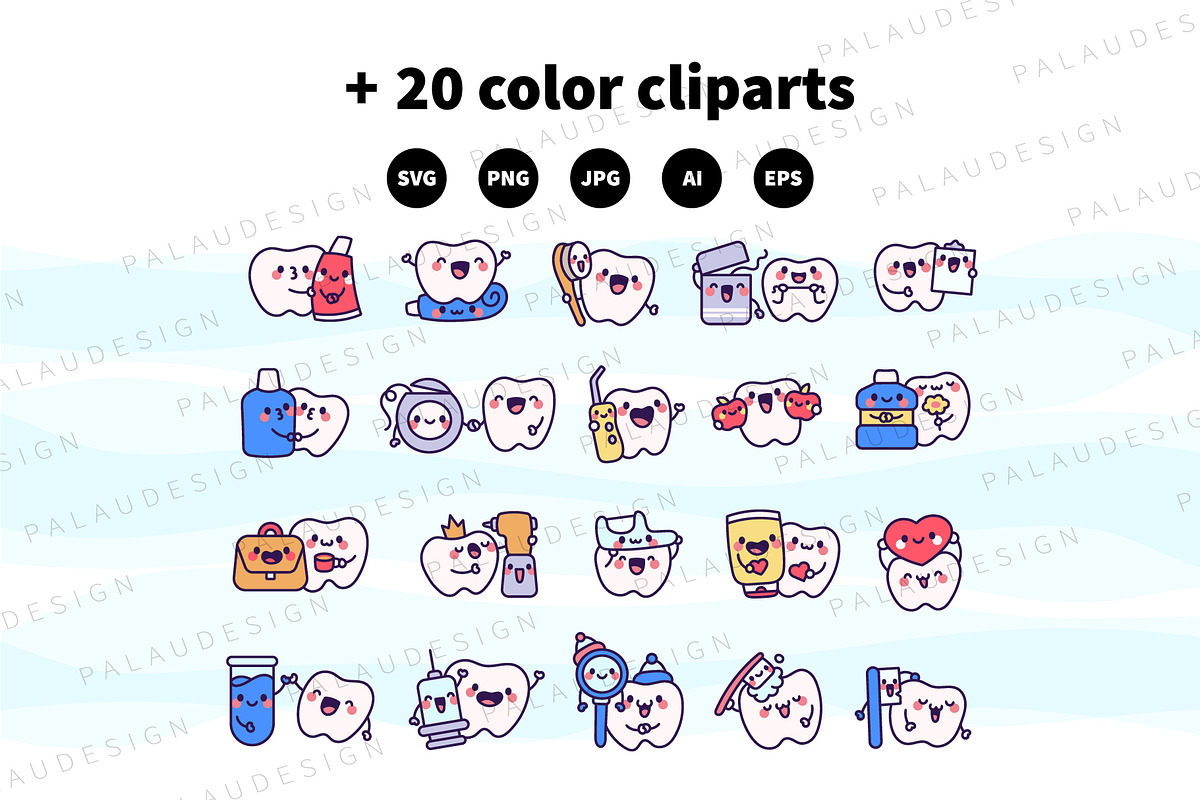 Cute Kawaii Tooth Dentistry Tool, a Healthcare Illustration by Palau (Photo 10 of 12)