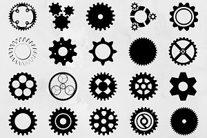 Gears Silhouette SVG, a Technology Illustration by newminddesign