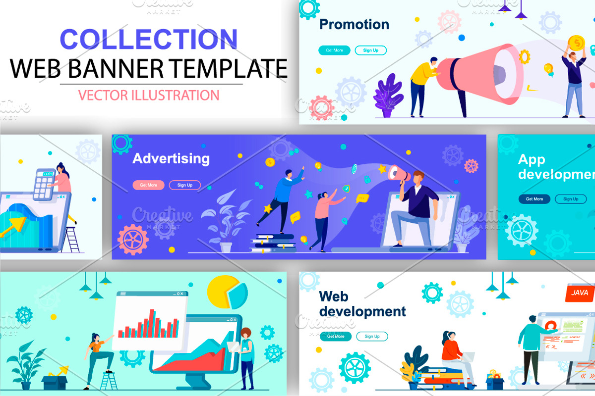 Flat Web Banners Template Kit, a Templates & Theme by alexdndz (Photo 1 of 26)