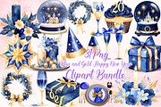 Blue and Gold Happy New Year, an Illustration by Wow Magic (Thumbnail 1 of 4)